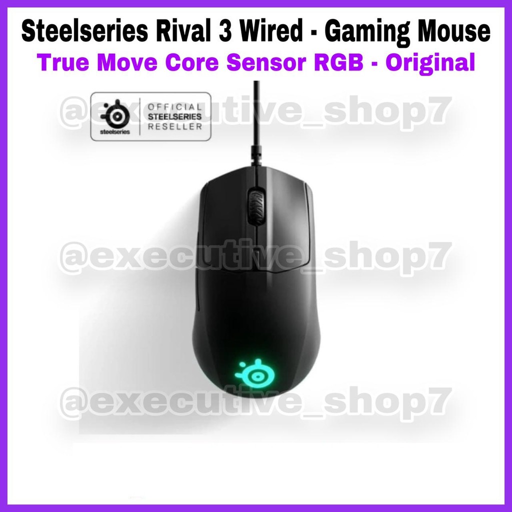 Steelseries Rival 3 Wired - Gaming Mouse - True Move Core Sensor RGB - Original - Garansi Resmi 1 th