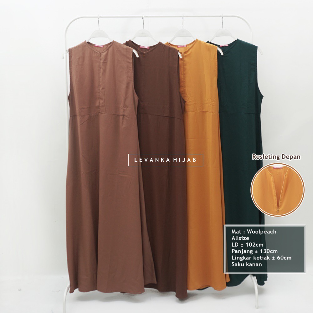 Yukensi Busui atau Gamis Kutung Resleting Bahan Woolpeach / Wolfis