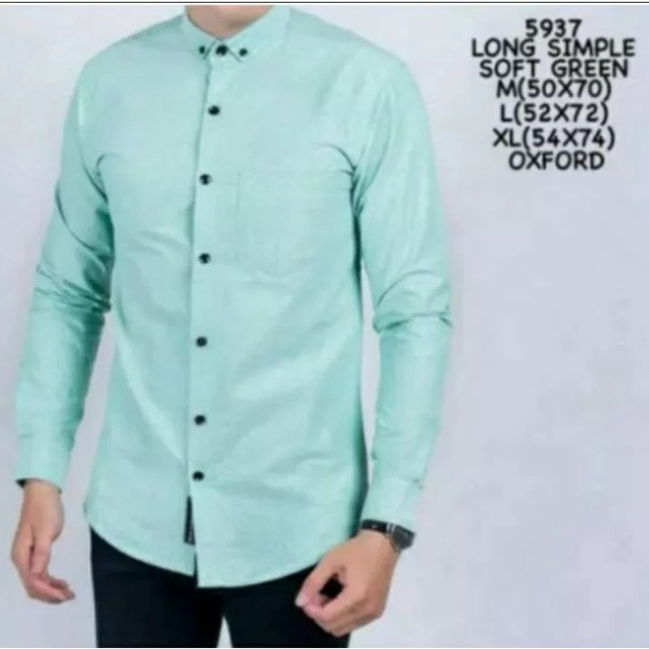 Kemeja Pria Lengan Panjang Hijau Mint Kemeja Laki laki Warna Hijau Mint panjang Kemeja Panjang Hijau