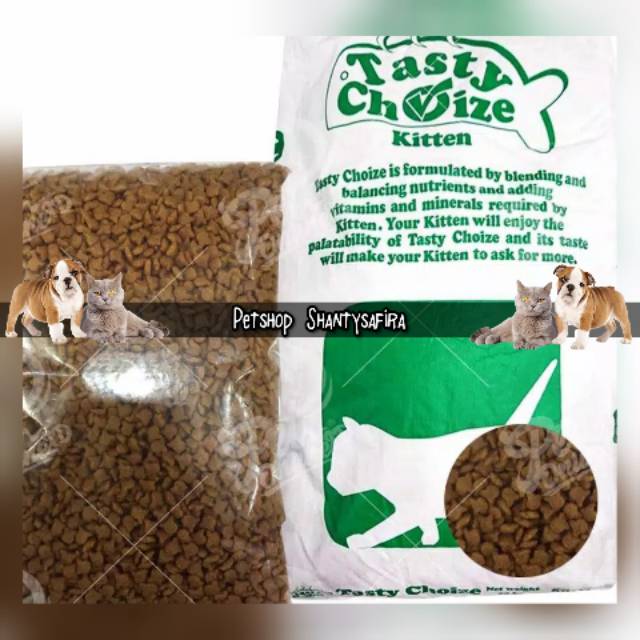 MAKANAN KUCING TASTY CHOIZE KITTEN 1 KG berat asli DRY CAT FOOD