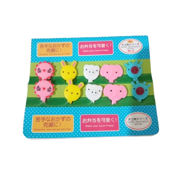 Set Garpu Buah Mini Isi 10 Bentuk Binatang Lucu Garpu Buah Hewan Animal Food Picks Bento Hiasan Bekal Garpu Mini Lucu