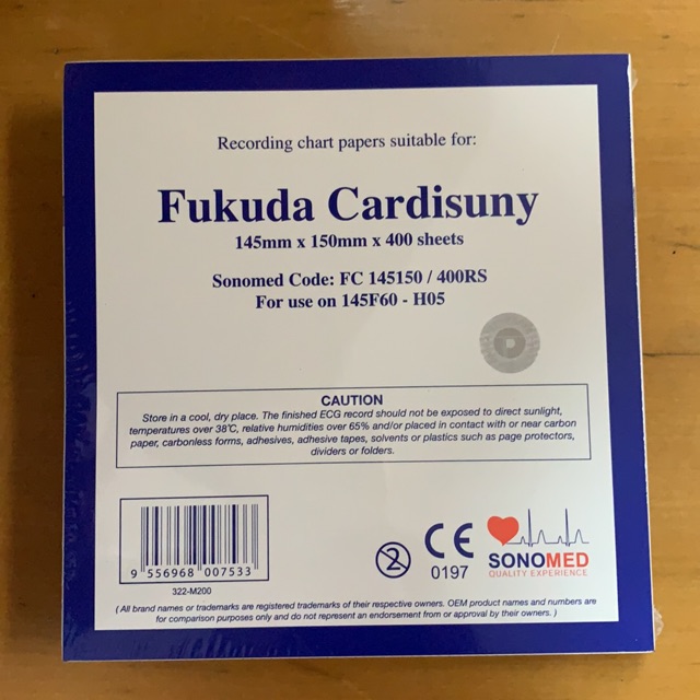 Kertas ekg C320/ fukuda 145F60-H05 / 145mm x 150mm x 400 / 145F60-H05 / kertas fukuda 145F60-H05 / e