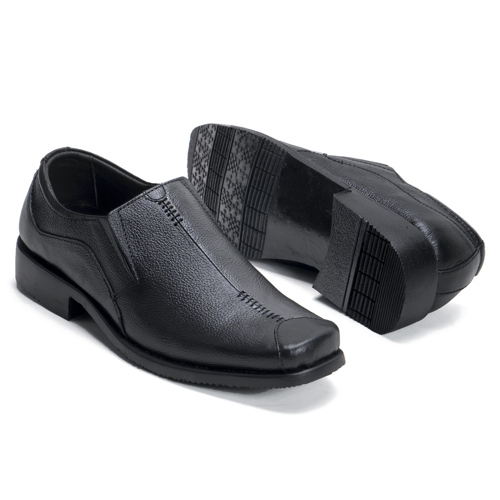Sepatu Pria Pantofel Warna Hitam Kerja Formal Kulit Asli 603