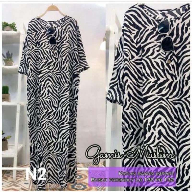 homdres motif zebra katun rayon