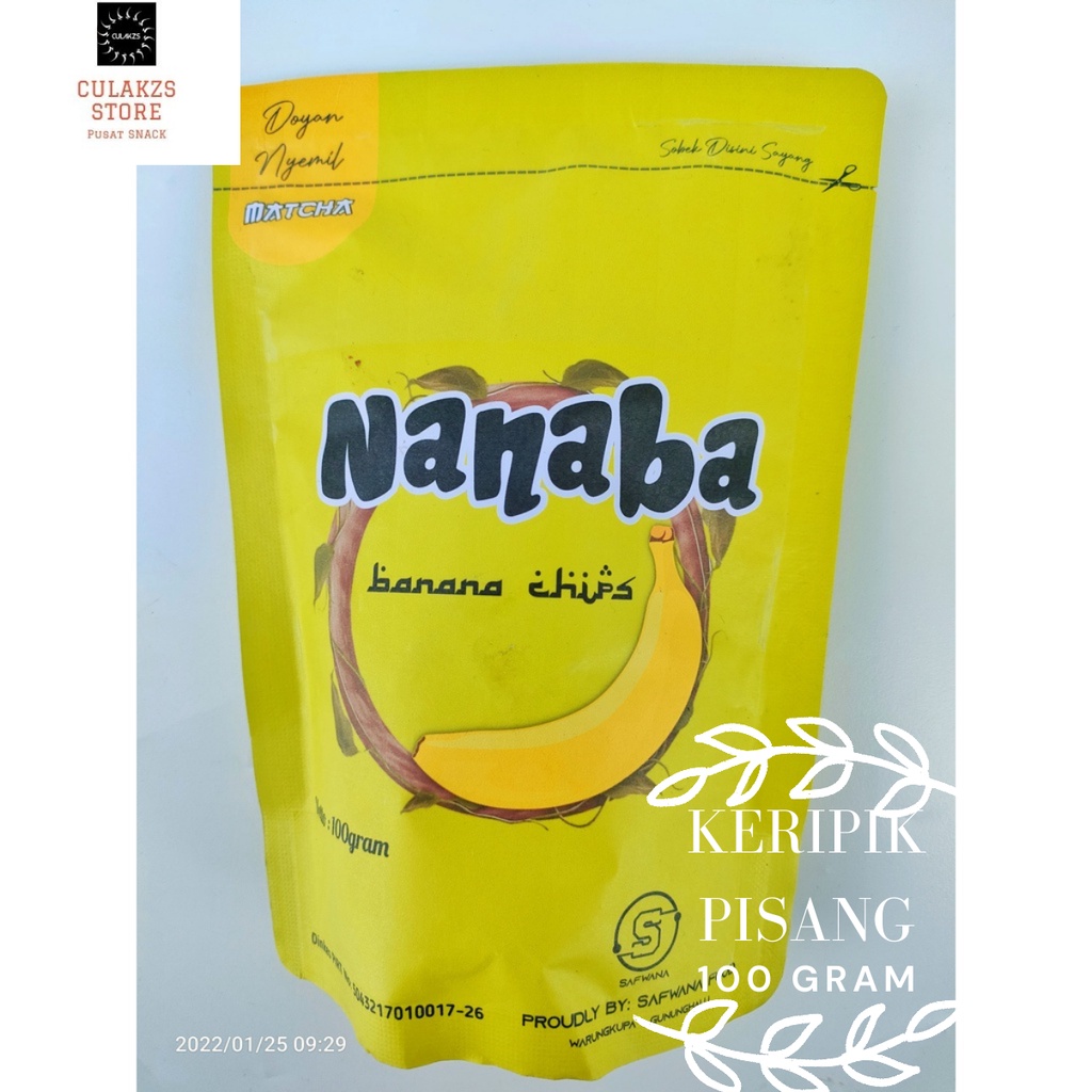 

NANABA KERIPIK PISANG MAKANAN RINGAN ORIGINAL 100 GRAM