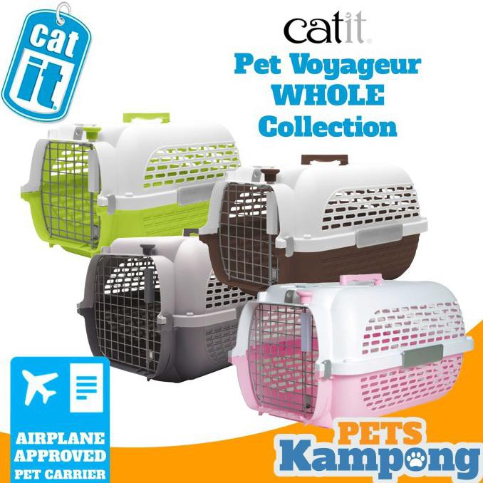 Tas tenteng hewan kucing anjing kelinci Pet cargo carrier voyager - Pink/putih