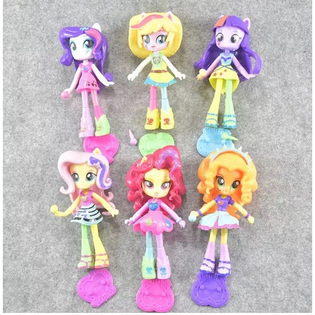 6pcs ACTION FIGURE MY LITTLE PONY EQUESTRIA GIRLS SET TOPPER CAKE MAINAN HIASAN WC939