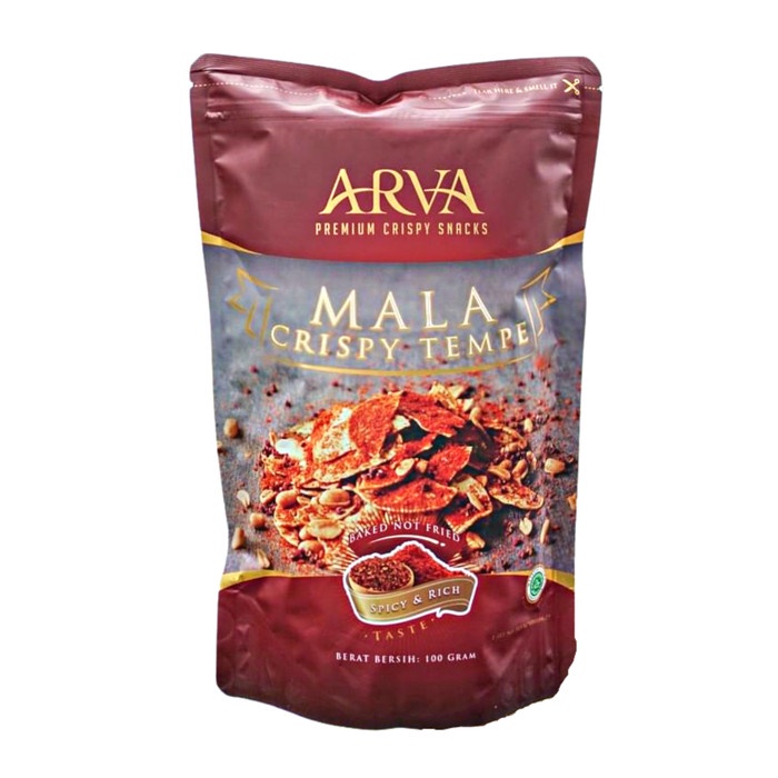 

Keripik Tempe Premium ARVA Mala Non GMO no MSG Baked Istimewa