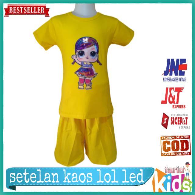 (COD)SETELAN KAOS LOL LED 1-5 tahun
