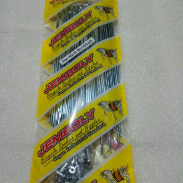 Spoke Jari jari Ruji sepeda ukuran 14G x 18 Jemboly Spoke Jari jari Ruji sepeda ukuran 14G x 18 Jemboly