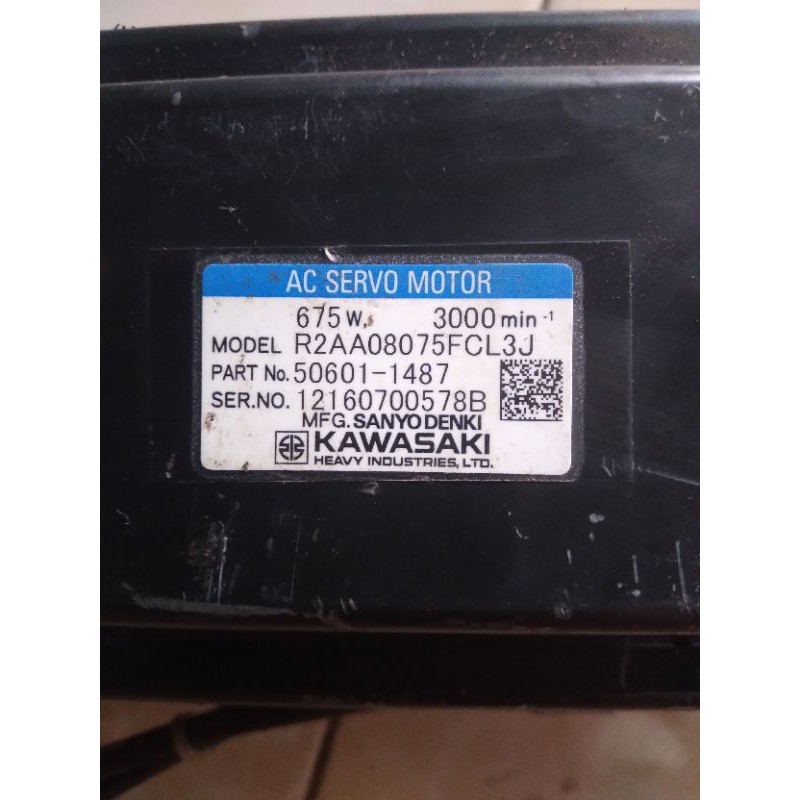 Kawasaki Ac Servo Motor R2AA08075FCP3N 675W 3000Rpm