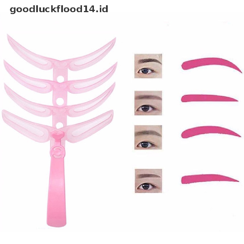 [OOID] 4 in1 Eyebrow Mold Eyebrow Stencils Reusable Design Eyebrow Grooming Card ID