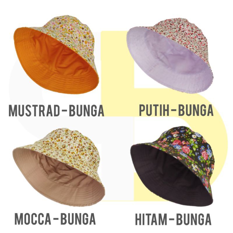 Topi Bucket Hat Premium Korean Style 2 Warna Pria dan Wanita