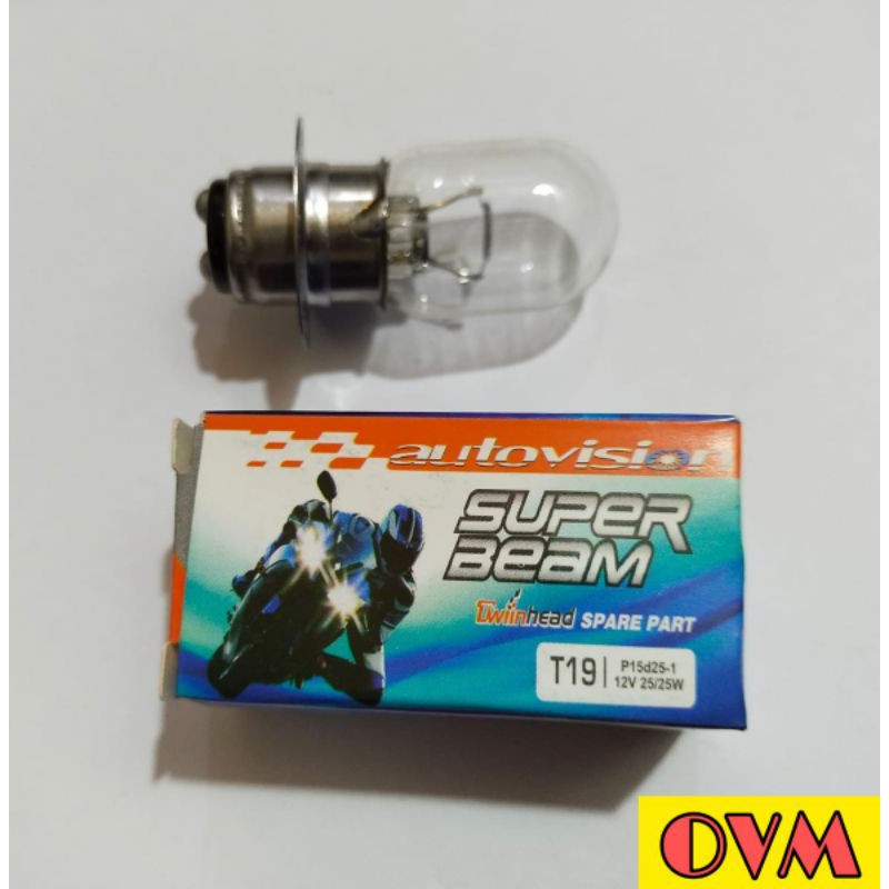 Lampu Depan Motor Standard Autovision Super Beam T19 12V 25/25W