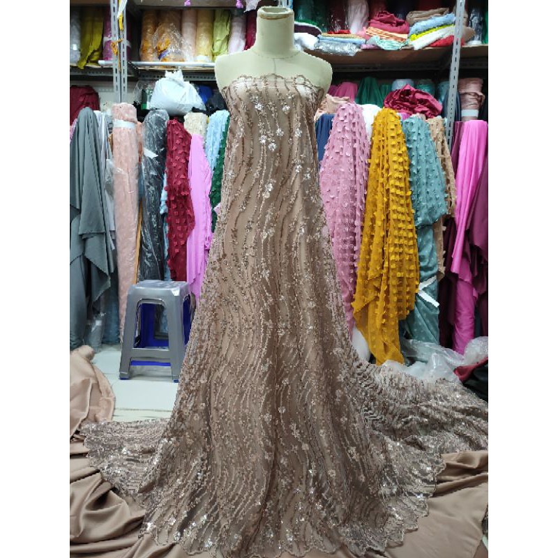 Tile Payet kain Tile Payet bahan gaun kebaya Shopee Tile Payet kain Tile Payet bahan gaun kebaya Shopee