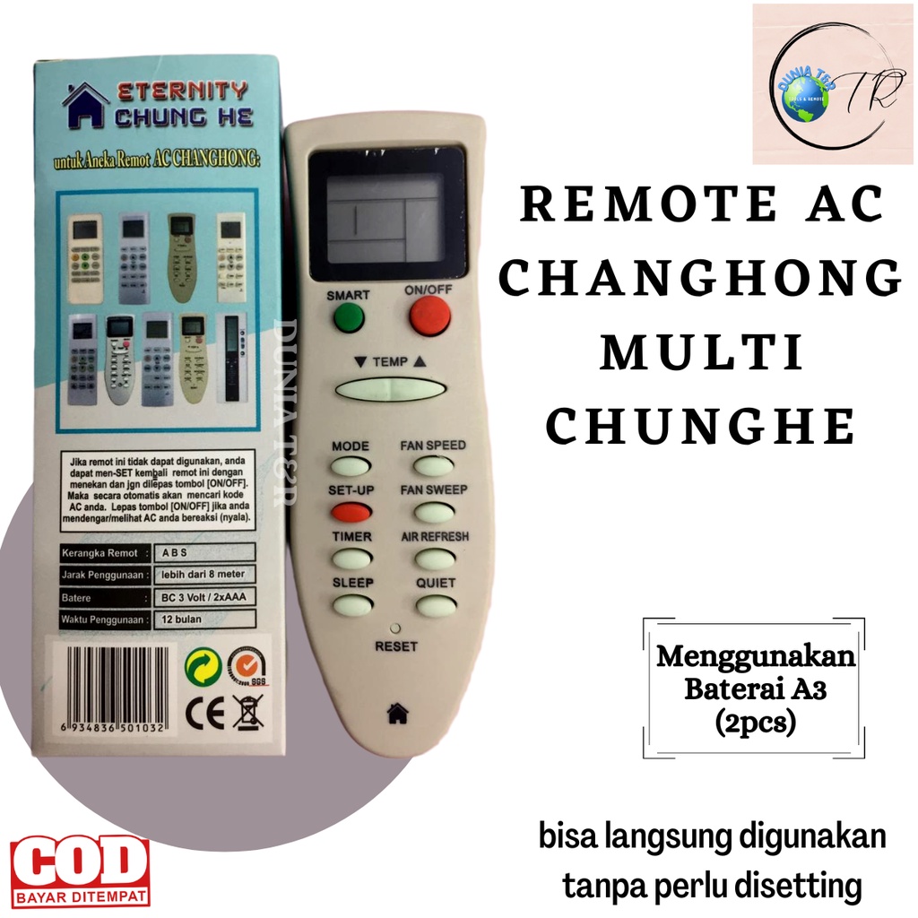 Remot Remote AC CHANGHONG Multi KK22B-C1