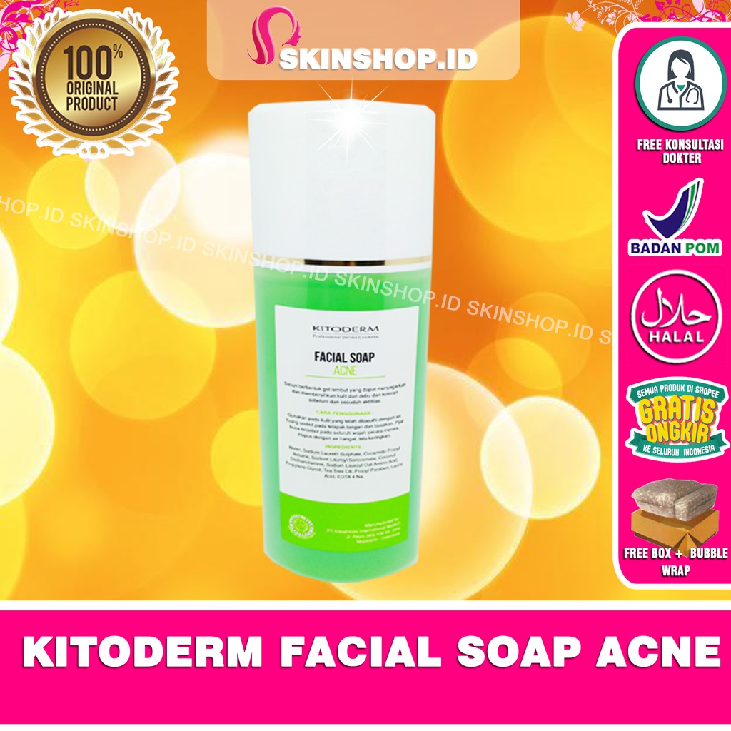 Kitoderm Facial Soap Acne Tea Tree Oil 100ml Original / Sabun Wajah Jerawat BPOM Aman