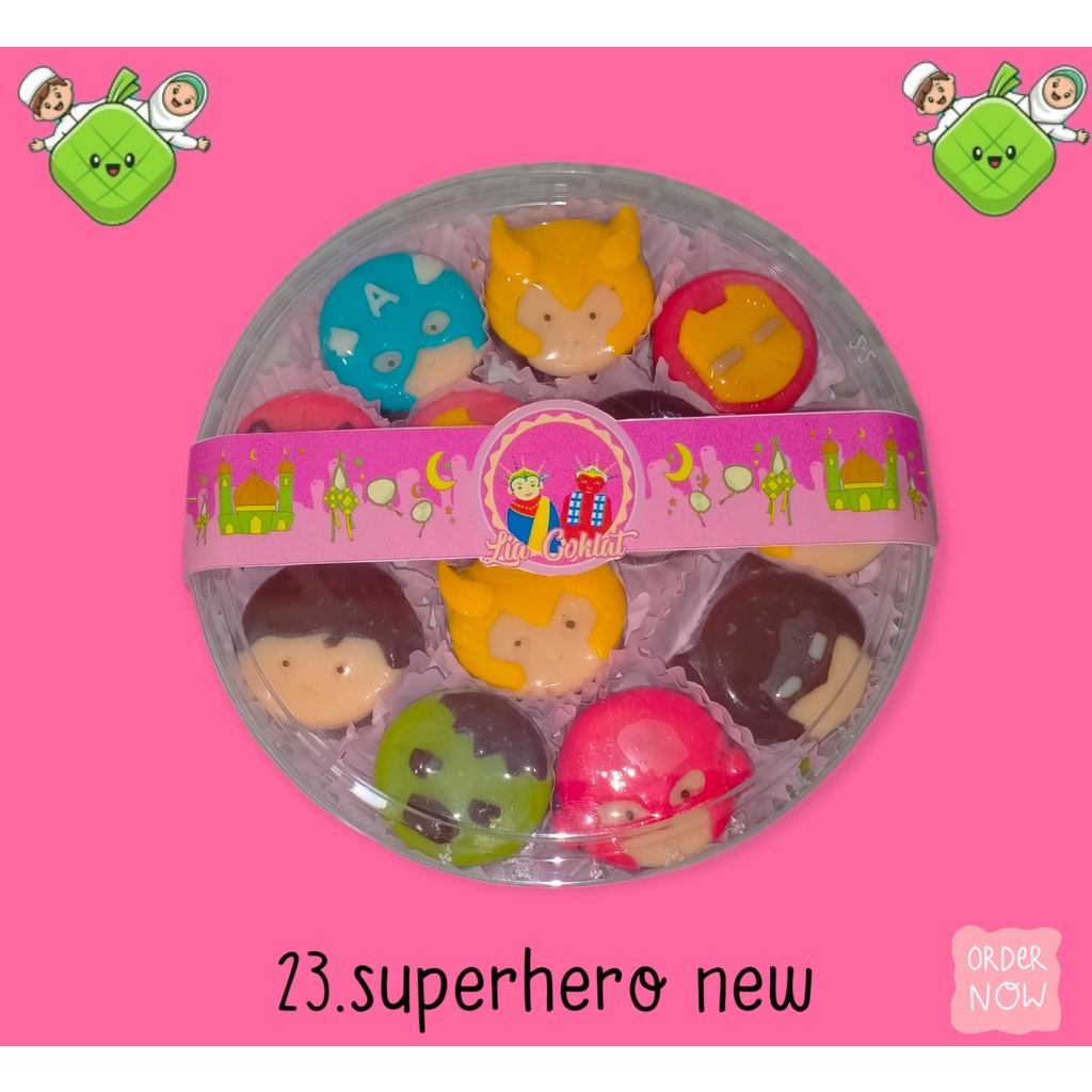 

COKLAT PRALINE KARAKTER LOGO SUPERHERO