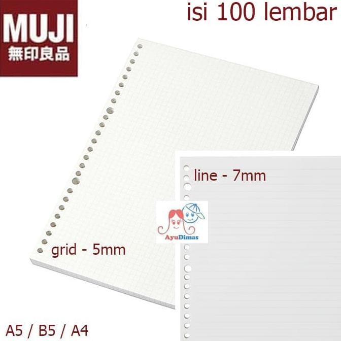 

MUJI - Loose Leaf paper A5/B5/A4 - line / Grid / Dot / Blank - kertas