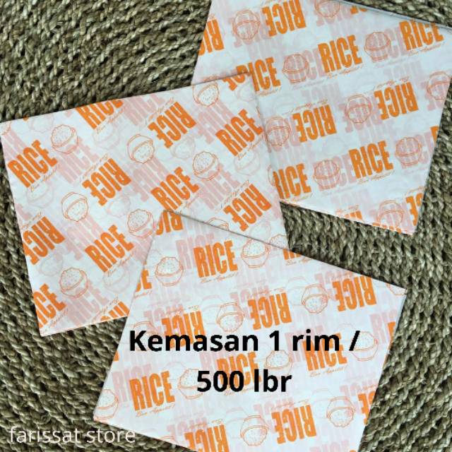 

Kertas nasi logo rice kuning food grade laminasi 27x22