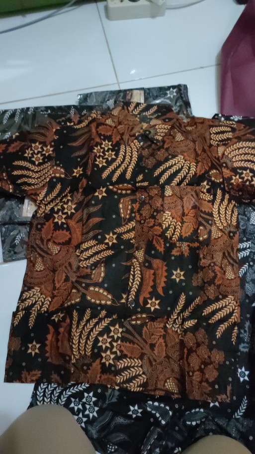 Bswart Batik Hrb026 Kenongo Hem Pendek Padi Pekalongan M L Xl Xxl Batik Pria Murah Modern Grosir