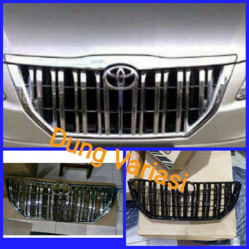 grill depan grand Innova 2014-2015 model ganti chrome dan hitam glossy