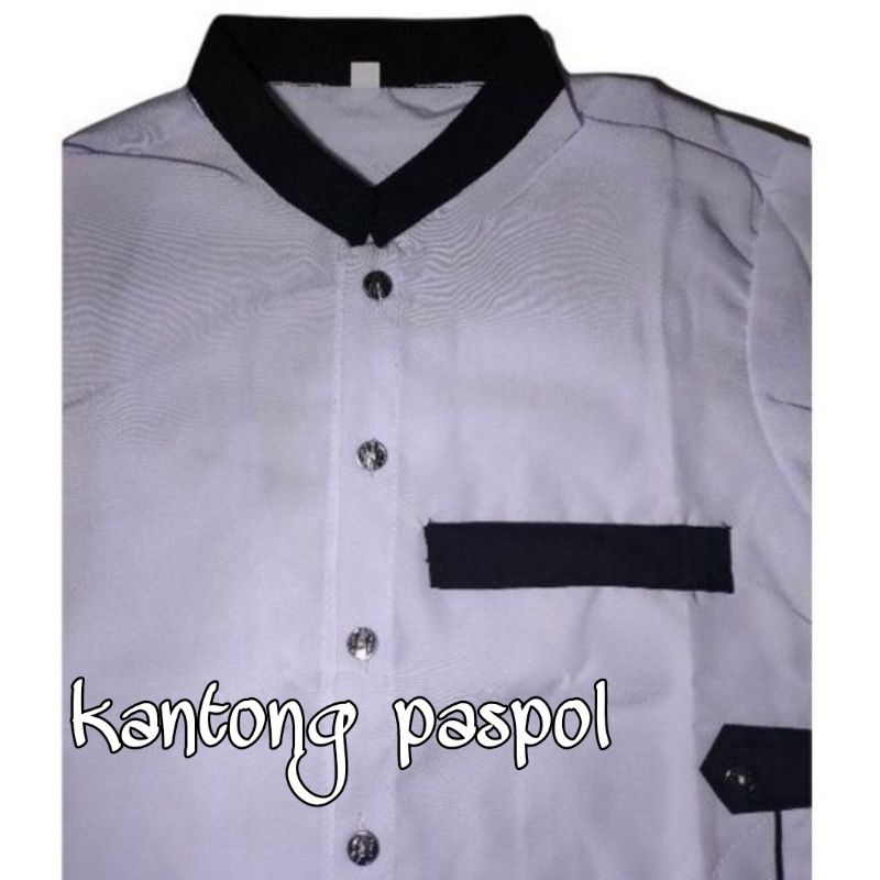 Baju Koko kobata anak atasan jasko putih anak laki-laki lengan panjang terbaru