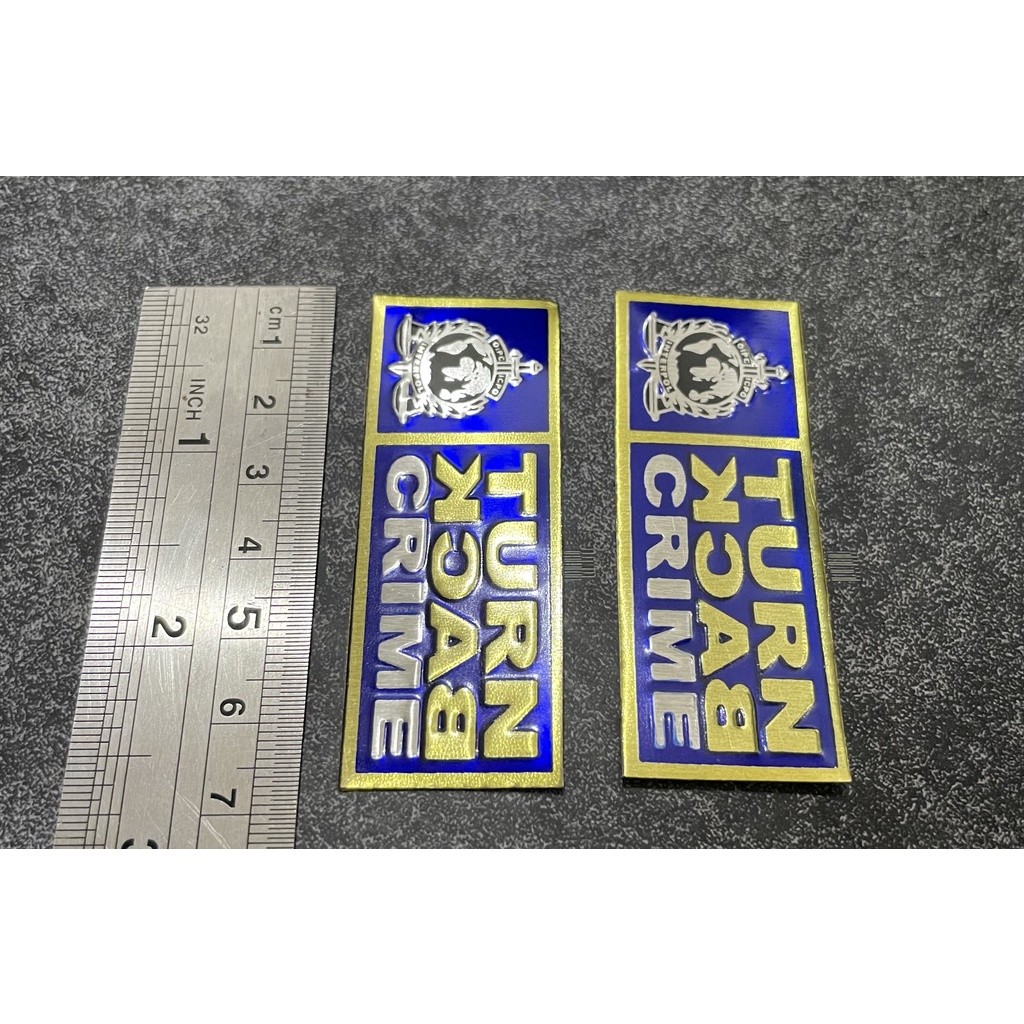 Sticker Plat TBC  - Stiker Plat Turn Back Crime  - Stiker TBC Mobil - Stiker Motor TBC