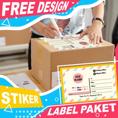 

STIKER LABEL PENGIRIMAN BARANG ONLINE SHOP SHIPPING LABEL OLSHOP FREE DESIGN [Anti Luntur]