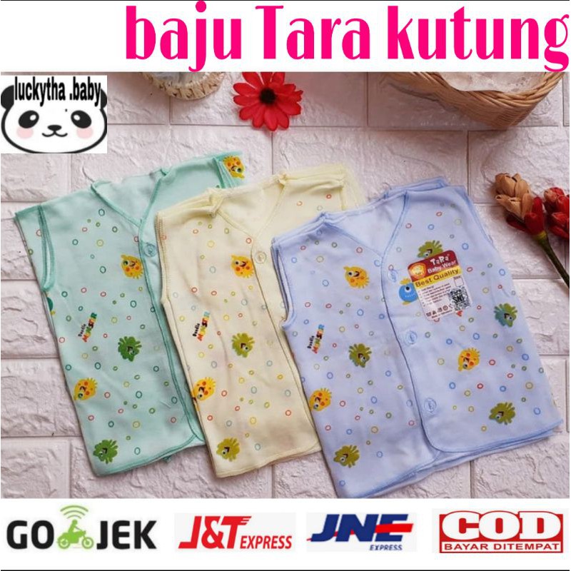 6pcs_baju bayi kutung warna full print/baju kutung Tara warna/perlengkapan bayi