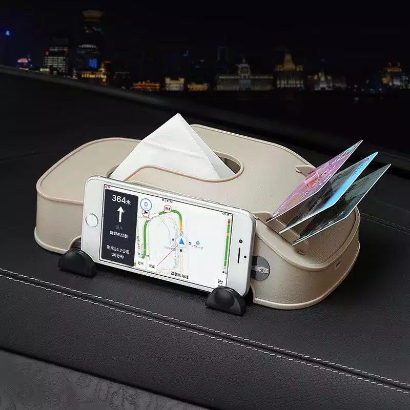 Tempat Tisu Mobil 3in1 Kotak Tissue Car Holder Phone