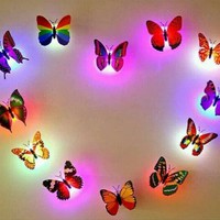 Dekorasi Pajangan Kupu Kupu Lampu Bunglon / LED Butterfly 7cm 7485-01