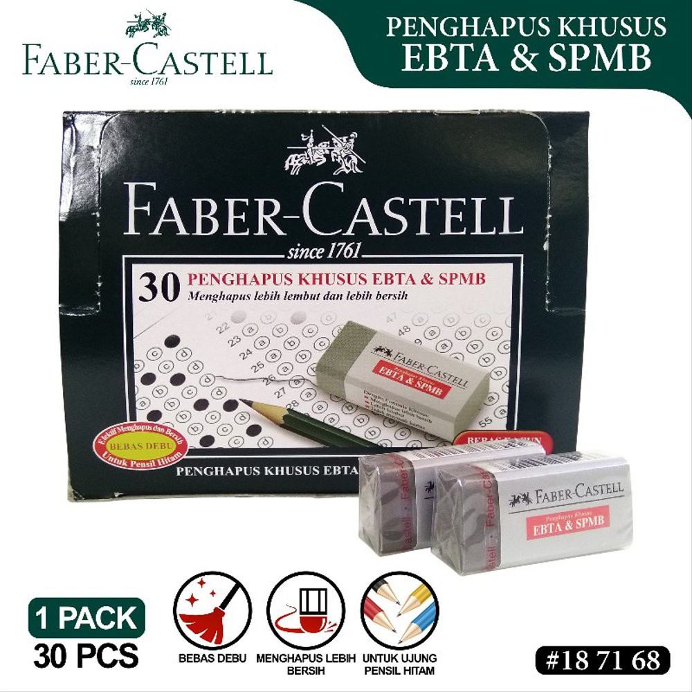 

FABER CASTELL PENGHAPUS SPMB 187168 / PENGHAPUS PENSIL / PENGHAPUS KECIL / PENGHAPUS PENSIL UJIAN