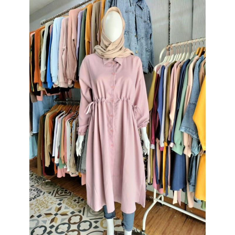 Tunik Polos | Moscrepe | Tali Pinggang Serut