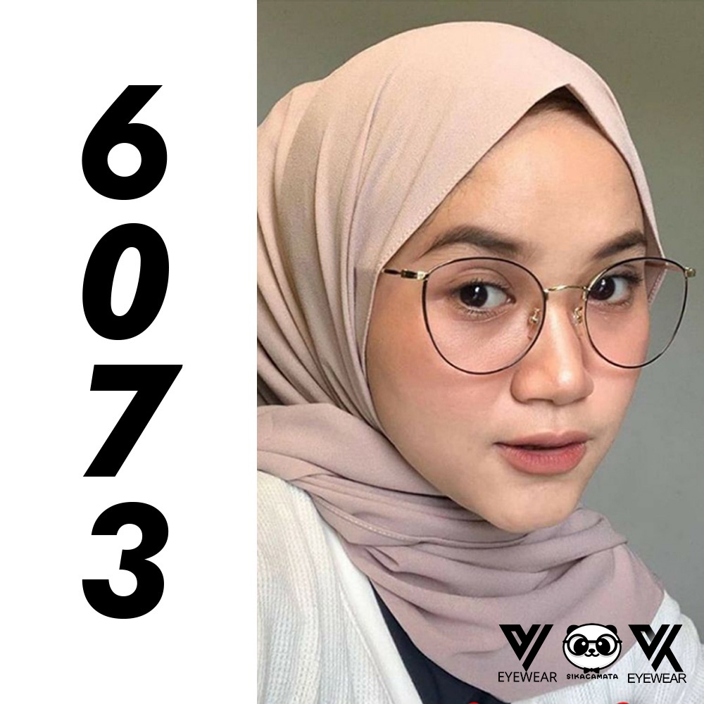 Kacamata 6073 MINUS ANTI RADIASI UV Hp, Laptop, Komputer Normal s/d -5.00  Korea Fashion Wanita Cat eye