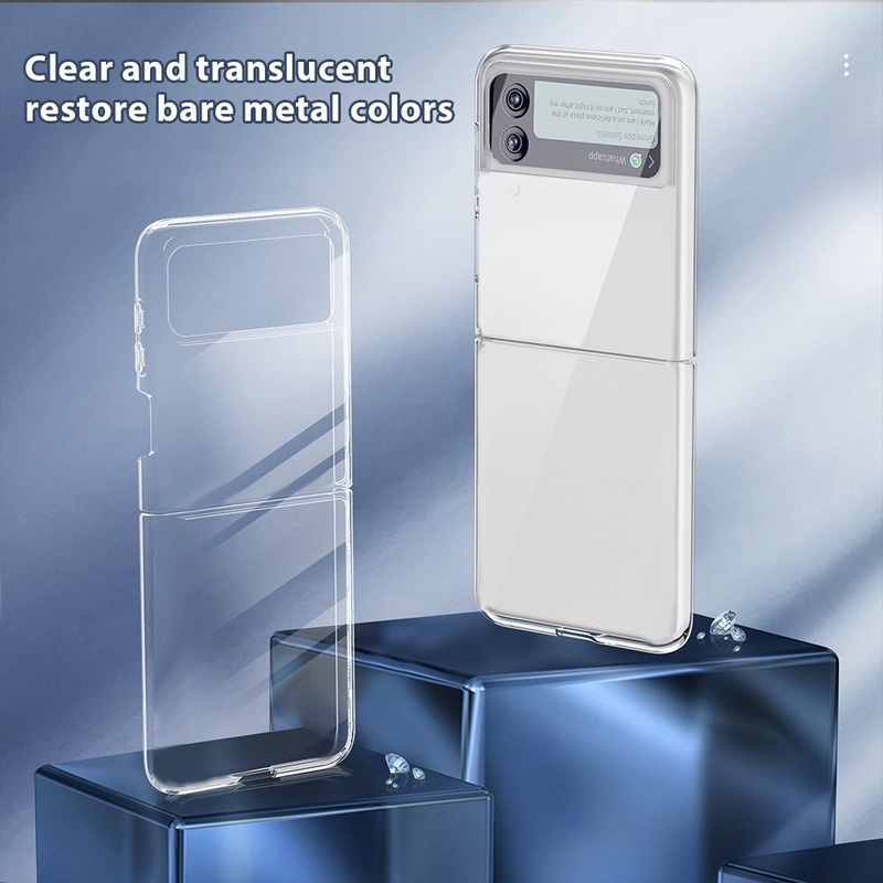 Casing Hard Case PC Transparan Anti Gores / drop Shockproof Untuk Samsung Galaxy Z Flip 3