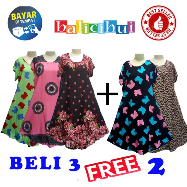 DASTER PAYUNG BALI DASTER Wanita Jumbo Fit to XL DASTER BALI DRESS PAYUNG BALI Buy 3 Free 2