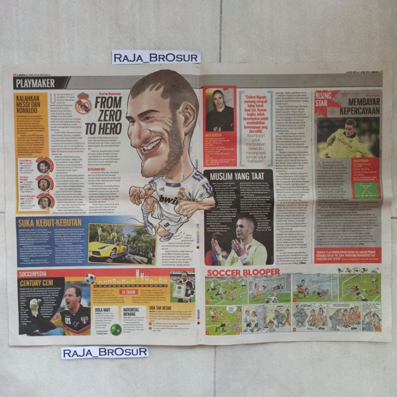 Tabloid koran soccer playmaker Karim Benzema Real Madrid CF 2011
