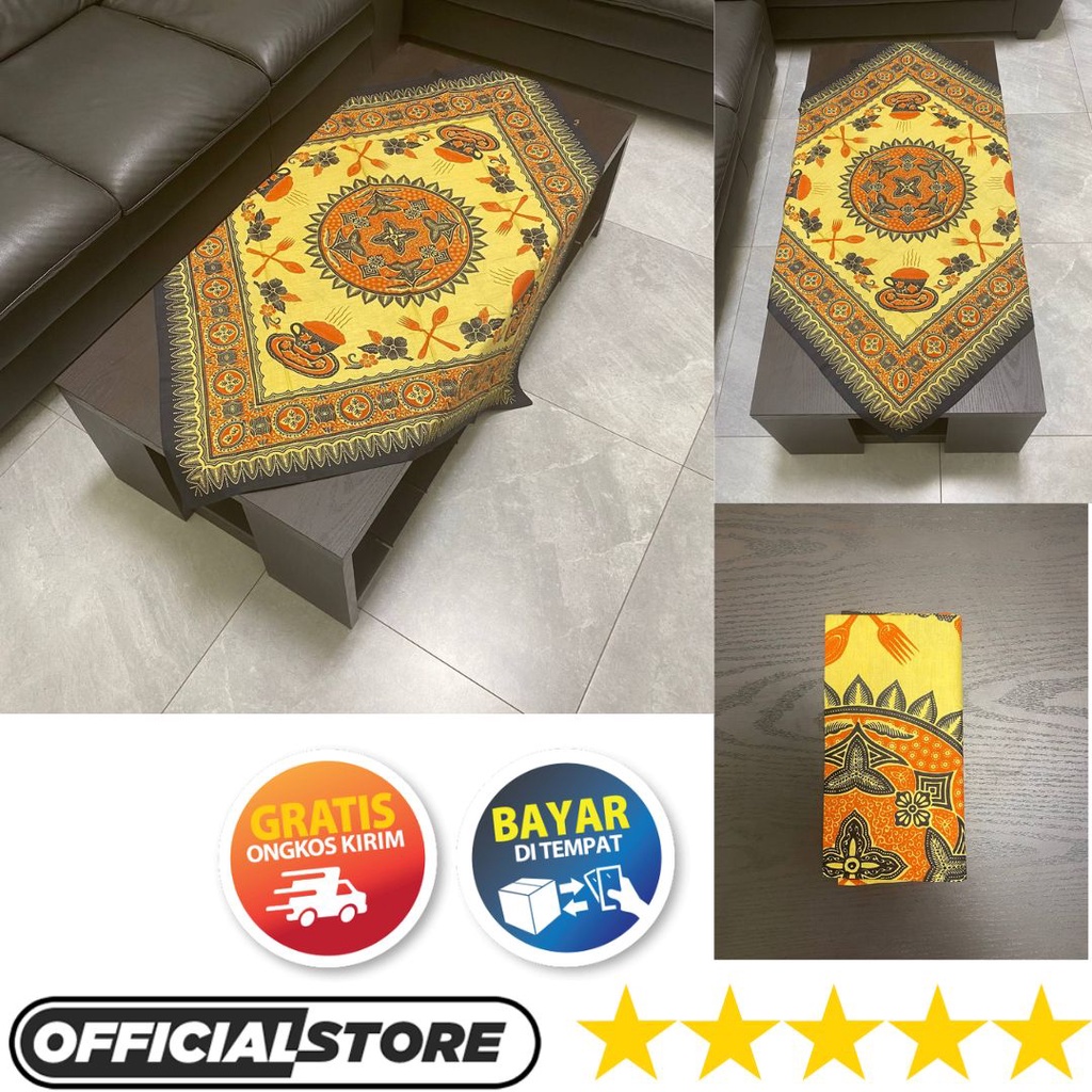 Taplak Meja Ruang Tamu Kain Batik Atau Taplak Meja Sekolah Bahan Katun Ukuran 100 x 100 Halus Perseg