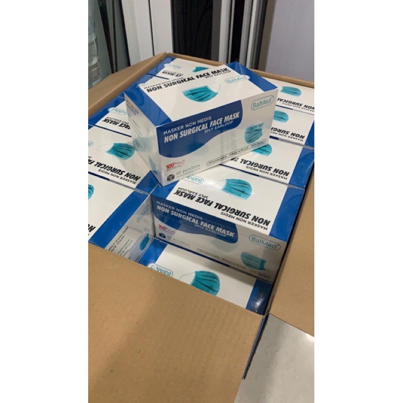 Masker 3 ply Earloop Balmed Isi 50 pcs