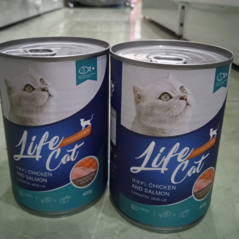 life cat wetfood kaleng chicken and salmon 400gr