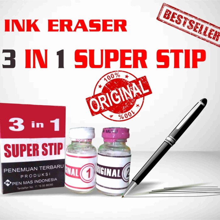 

Ink Eraser Penghapus Tinta Tanpa Bekas Super Stip