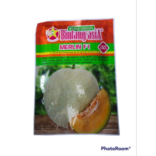 BENIH MELON MERLIN F1 20Gr - BIBIT MELON DAGING MERAH BINTANG ASIA