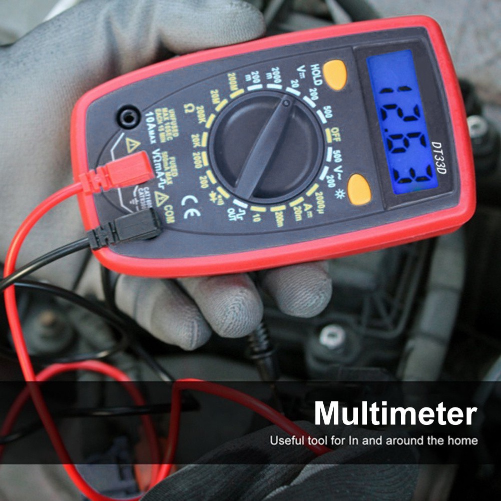 Pocket Size Digital Multimeter AC/DC Voltage Tester - DT33D - Blue / Alat ukur AC/DC