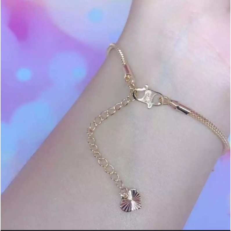 gelang tangan wanita milano kaca best seller perhiasan wanita titanium gold