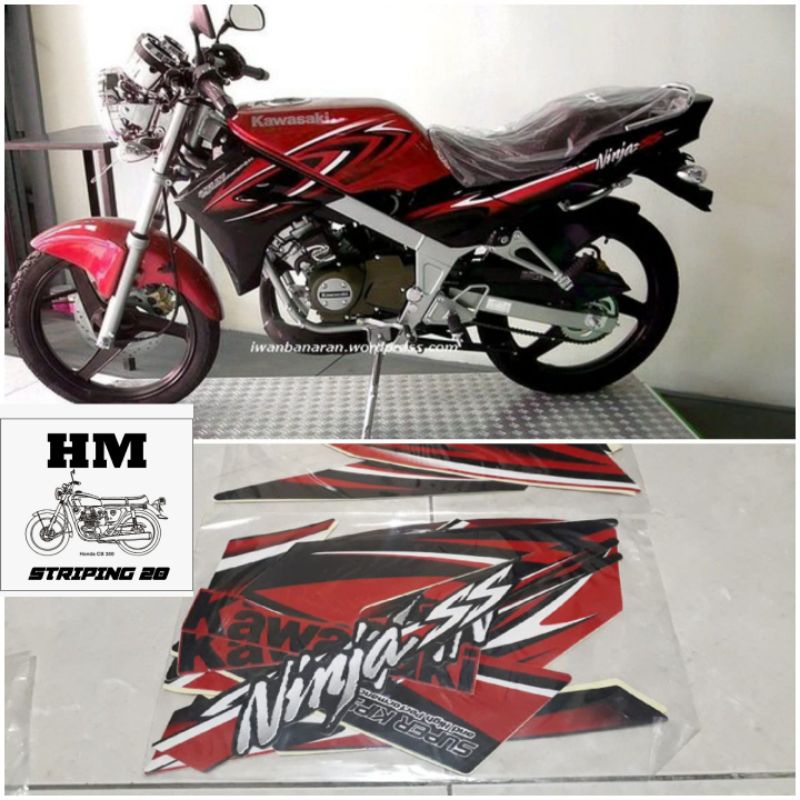 STIKER STRIPING LIS BODY KAWASAKI NINJA SS LIS NINJA SS 2011 MERAH FULL SET