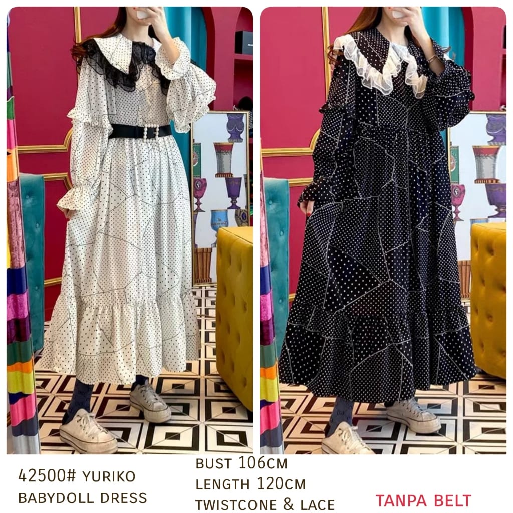 Yuriko babydoll dress * 42500 PAKAIAN WANITA GROSIR three m threem 3m 3ms