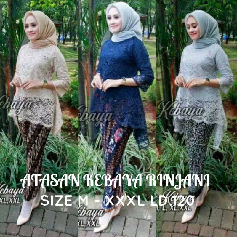 COD M-LD120 ATASAN KEBAYA BROKAT RINJANI BRIDESMAIDS KEBAYA JUMBO LD120SERAGAMAN KEBAYA WISUDA