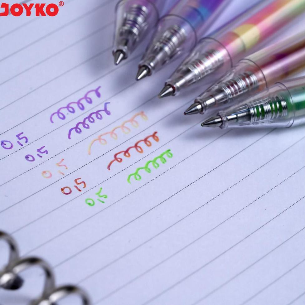 

Ks9Code Joyko Color Gel Pen GPC-324 Set (Isi 5) Color Rainbow Gel Pen / Pulpen Warna Warni Pelangi M