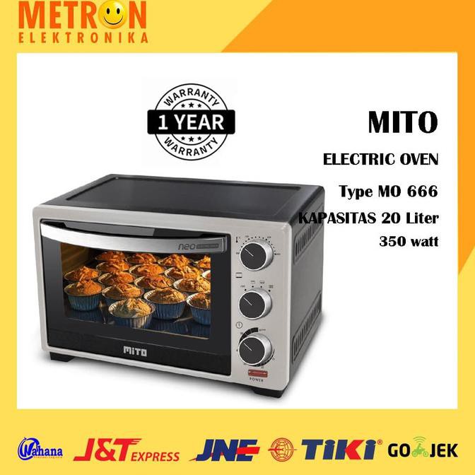 Mito MO-666 Neo Oven Listrik 20 Liter Silver Hitam